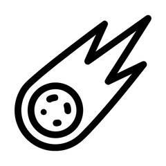 Simple Handdrawn Outline Icon of a Meteorite Falling Through Space © Robet