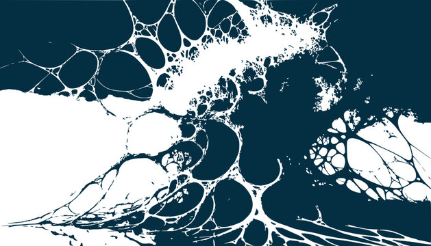 Abstract White Organic Structure on Dark Blue Background