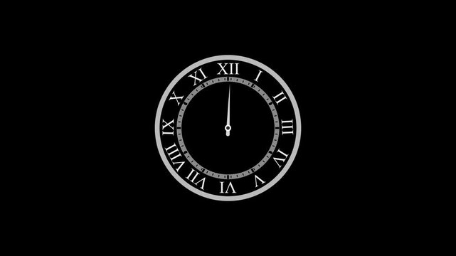 Minimalist analog clock face with smooth sweeping second hand motion timepiece clock hands