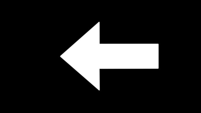 left arrow icon sweep animation &ndash; glowing motion symbol Glowing color neon light arrows sign. 3D rendering left arrow Arrow pointing to the right on black background