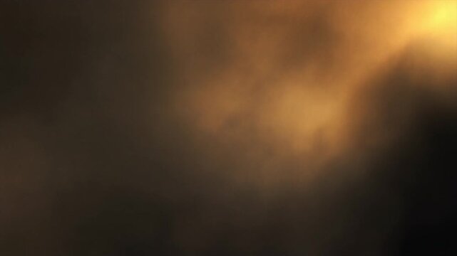 Dark nebula mist with subtle warm leak flashes diffusing slowly through deep cinematic haze
