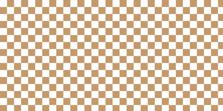 minimal game chacked board textiel brown and white square pattern wall decoration wallpaper. vector illustion fabric pattern design.