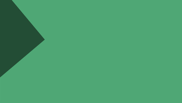 Large green background with dark green triangular shape pointing right creating abstract minimalist geometric balanced contrasting composition