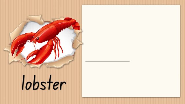 Educational Alphabet Animation for Letter L with Lobster Illustration