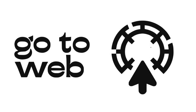 Go to web logo and internet access icon