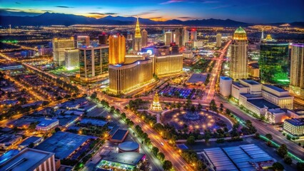Fototapeta premium Aerial las vegas at night