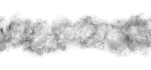 Obraz premium Realistic White Smoke Cloud Overlay on Transparent Background