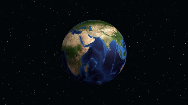 3D Animation Zooming into Karnal India from Space with Data Overlay