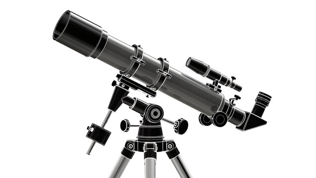 Refractor telescope with equatorial mount and tripod