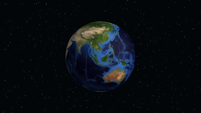 Earth Zoom Animation Focusing on Brisbane Australia with Population Data Overlay