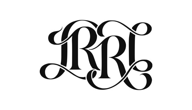Elegant Monogram RR, Calligraphy Logo, Vintage Lettermark, Ornate Design