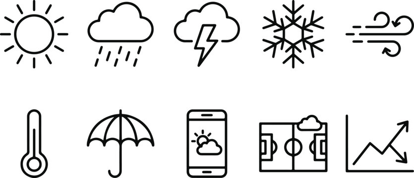 Weather forecast icons set