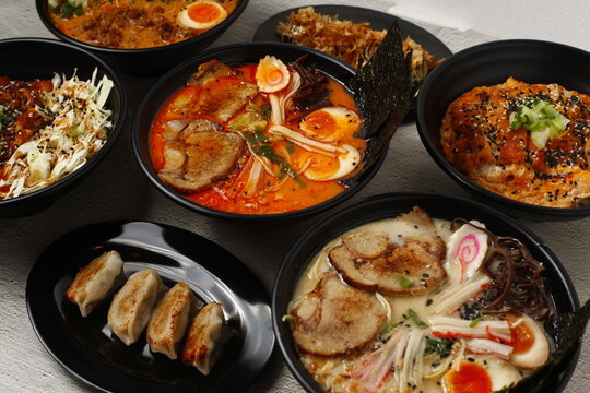 Freshly cooked assorted Japanese food