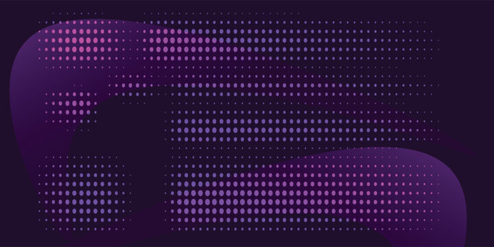 Purple halftone dot pattern gradient texture with technology digital background.