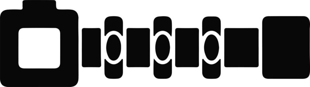 Silhouette vector internal combustion engine camshaft component flat icon design