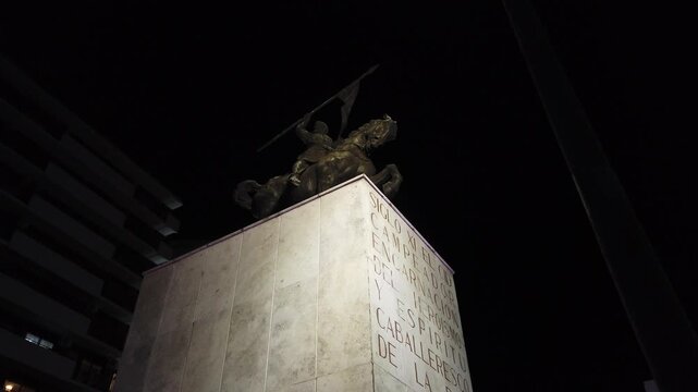 Argentina Buenos Aires Cid Campeador Monument Statue Knight Architecture Exterior Night Low Angle