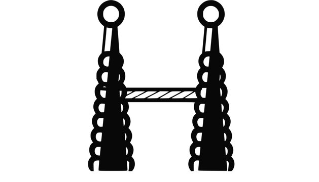 Black and White Stylized Letter H Logo Design