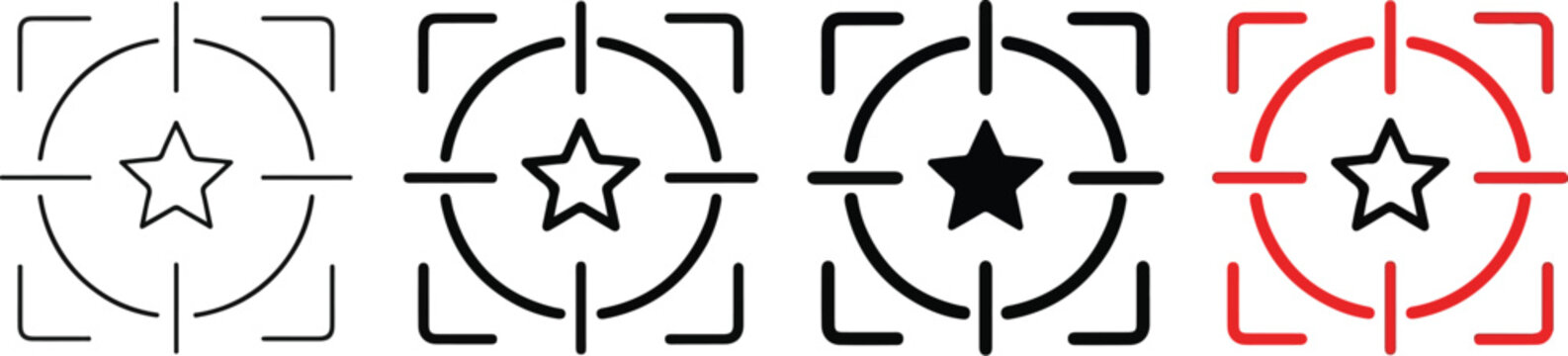 Target icon with arrow in center symbolizing goal, focus and accuracy. Bullseye pictogram for success, achievement, strategy and direction. Ideal for planning, performance, and business goals concept.