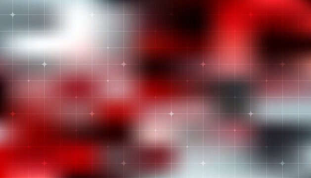 Red and Black Abstract Tech Background. Blurred Grid Pattern Texture