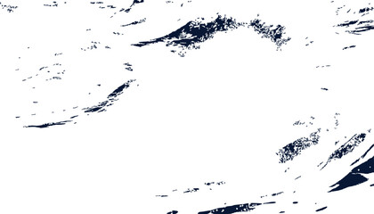 Obraz premium Abstract Textured Background, Dark Blue Splatters on White Canvas, Dynamic Brush Strokes