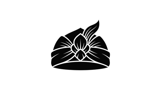 Balinese Headdress Silhouette Icon Vector Art