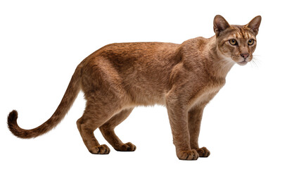 Fawn colored wild cat with pointed ears and yellow eyes © Isolde