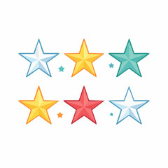 Obraz premium Collection of Colorful Star Icons