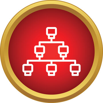 Organizational chart icon representing business structure, hierarchy, and networked connections