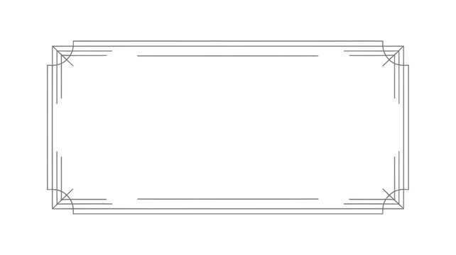 Vector illustration of a rectangular frame with multiple lined borders and rounded corners