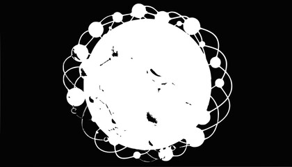 Obraz premium Abstract Globe Network Connection, Digital Art, Black and White