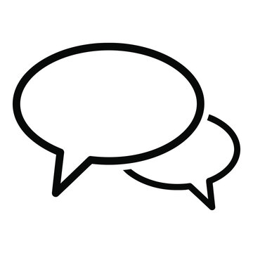 Two empty speech bubbles for dialogue or conversation comments  simple black outline icon