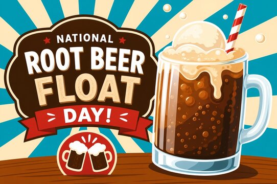 Celebrating National Root Beer Float Day with a frosty mug.