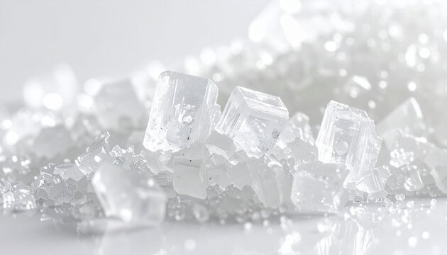 Rock Sugar Crystals Isolated on White Background