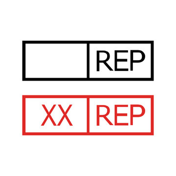 XX REP Symbol | Authorized Representative Label Icon Black Red Medical Device Mark