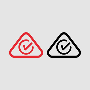 RCM Tick Mark Australia | Regulatory Compliance Triangle Check Symbol Red Black