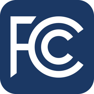 FCC Logo Icon | Federal Communications Commission Certification Symbol Blue