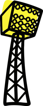 Stylized Stadium Floodlight Tower Icon for Arena and Sports Events