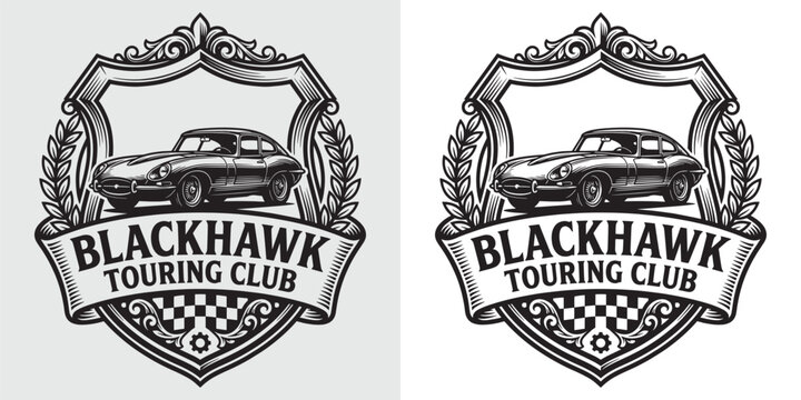 Blackhawk Touring Club classic vintage sports car shield emblem