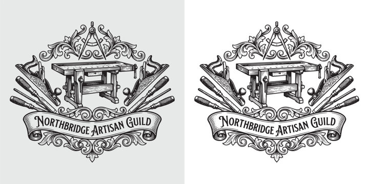 Northbridge Artisan Guild carpentry workbench logo emblem
