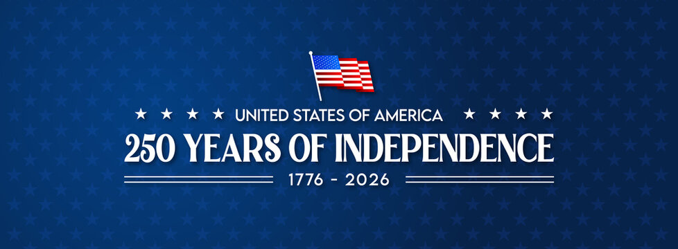 United States 250 years of independence patriotic banner