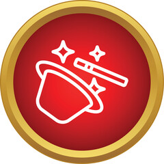 Obraz premium Magic hat and wand with stars representing illusion and performance