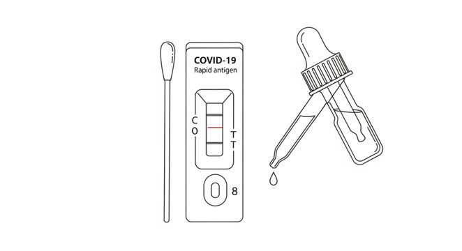 Rapid covid-19 antigen test kit illustration