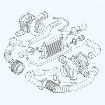 Automotive Turbocharger and Intercooler System Components