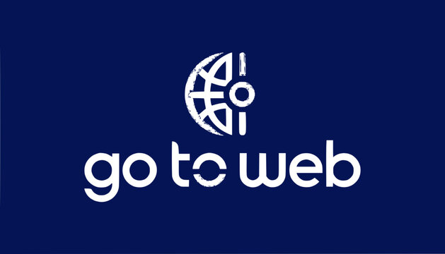 Go To Web logo on dark blue background, global network concept, digital technology