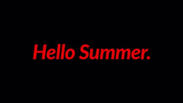 Hello Summer  Text Animation on transparent background in 4K animation with alpha channel  text animation hello summer .