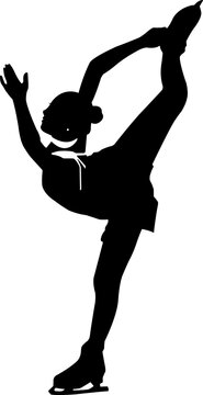 Figure Skater Biellmann Spin Silhouette
