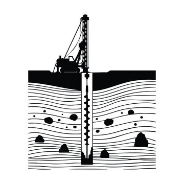 Geotechnical drilling rig machine working on soil layer exploration