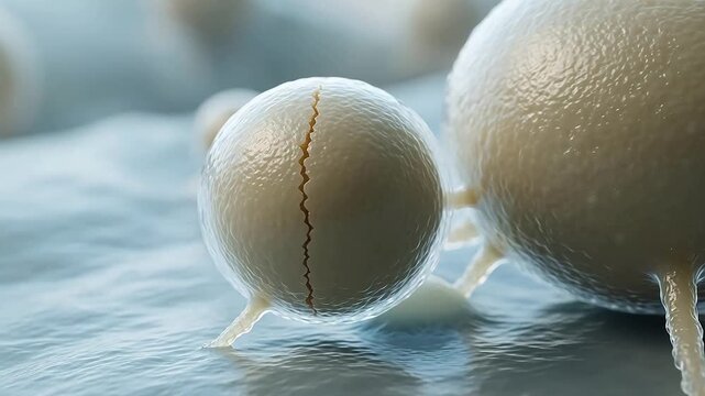 Budding Yeast Cells in Microscopic Magnification
