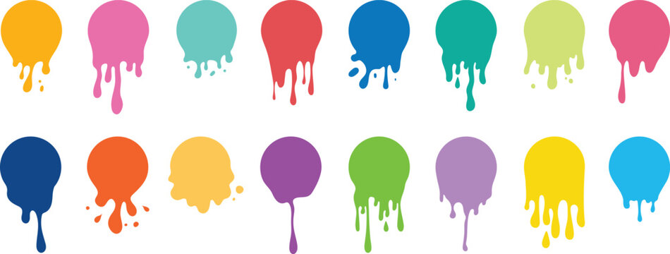 A large set of multicolored watercolor textures. Colored abstract round vows, spots, drop, dot on white isolated background. Design for social networks,wedding invitations,packaging.