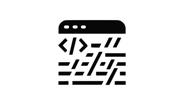 Abstract Coding and Programming Concept Icon with Binary Code and Brackets